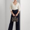 Rafine Lacivert/Modern Altın Kadın Ralph Lauren Folyo Baskılı Deri Orta Boy Marcy Çantalar Rafine Lacivert/Modern Altın Kadın Ralph Lauren Folyo Baskılı Deri Orta Boy Marcy Çantalar