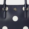 Rafine Lacivert/Vanilya Kadın Ralph Lauren Polka-Dot Deri Küçük Marcy Çantalar Rafine Lacivert/Vanilya Kadın Ralph Lauren Polka-Dot Deri Küçük Marcy Çantalar