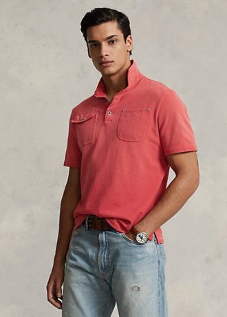 Rose Erkek Ralph Lauren Klasik Kesim File Cepli Polo Tişörtler