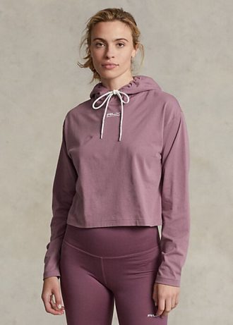 Rose Kadın Ralph Lauren Kısa Pamuklu Jersey Sweatshirt