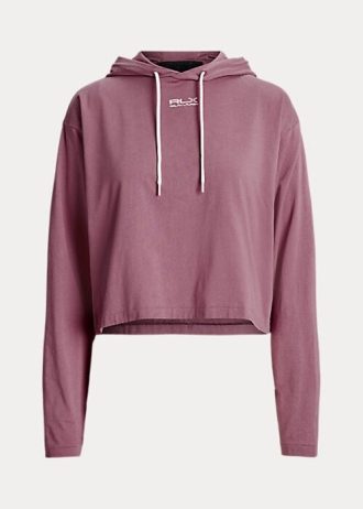 Rose Kadın Ralph Lauren Kısa Pamuklu Jersey Sweatshirt
