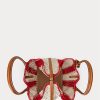 Ruby/Doğal Kadın Ralph Lauren Çizgili Dokuma Büyük Bellport Tote Çantalar Ruby/Doğal Kadın Ralph Lauren Çizgili Dokuma Büyük Bellport Tote Çantalar