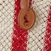 Ruby/Doğal Kadın Ralph Lauren Çizgili Dokuma Büyük Bellport Tote Çantalar Ruby/Doğal Kadın Ralph Lauren Çizgili Dokuma Büyük Bellport Tote Çantalar