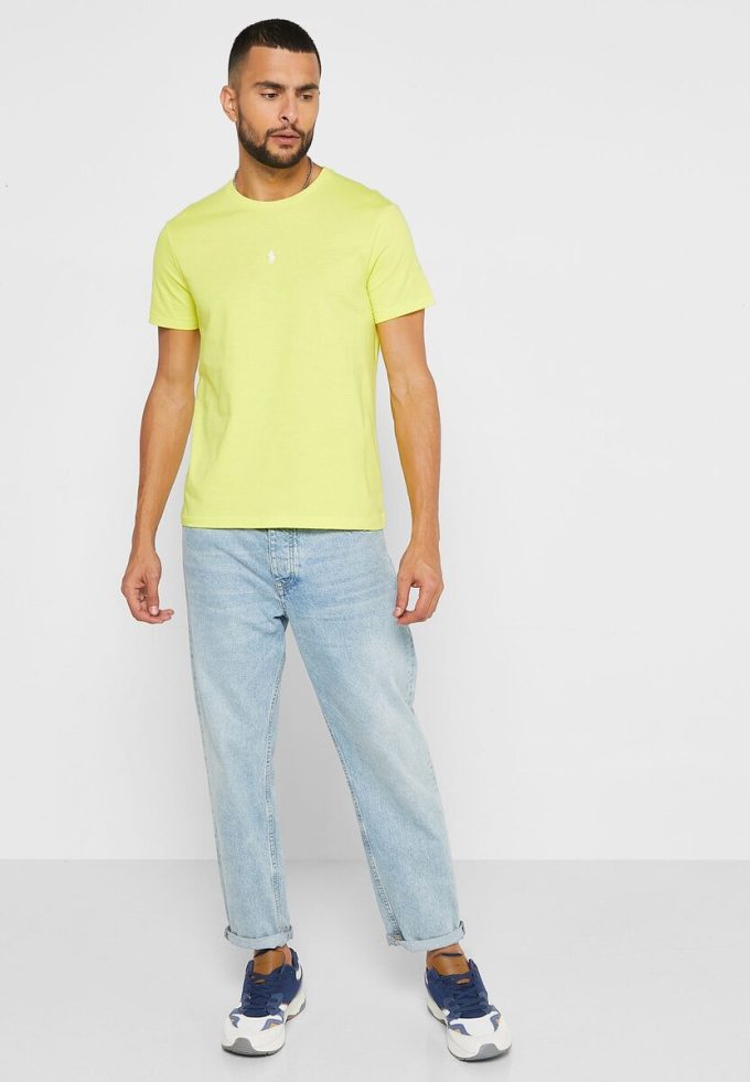 Sarı Erkek Ralph Lauren Essential Yuvarlak Yaka Tişörtler