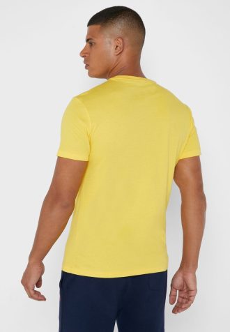 Sarı Erkek Ralph Lauren Göğüs Logolu Yuvarlak Yaka Tişörtler