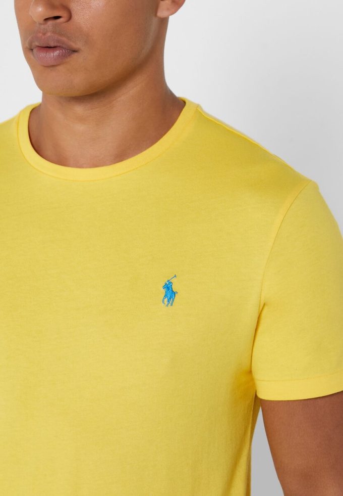 Sarı Erkek Ralph Lauren Göğüs Logolu Yuvarlak Yaka Tişörtler Sarı Erkek Ralph Lauren Göğüs Logolu Yuvarlak Yaka Tişörtler
