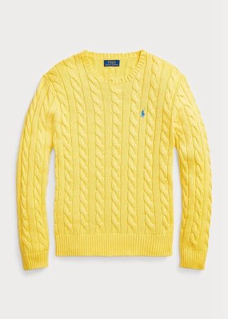 Sarı Erkek Ralph Lauren Kablo Örgülü Pamuklu Kazak Sarı Erkek Ralph Lauren Kablo Örgülü Pamuklu Kazak