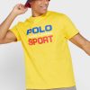 Sarı Erkek Ralph Lauren Logolu Yuvarlak Yaka Tişörtler
