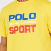 Sarı Erkek Ralph Lauren Logolu Yuvarlak Yaka Tişörtler