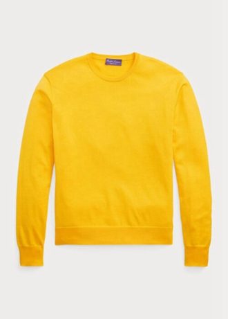 Sarı Erkek Ralph Lauren Pamuklu Yuvarlak Yaka Kazak