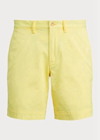 Sarı Erkek Ralph Lauren Stretch Düz Kesim Chino Şort