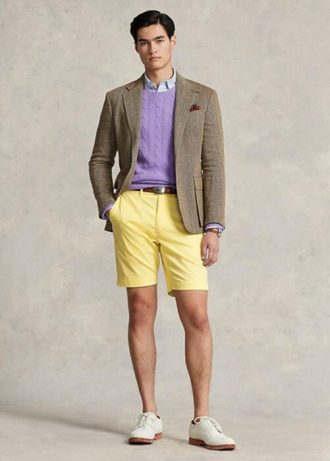 Sarı Erkek Ralph Lauren Özel Kesim Esnek Twill Şort