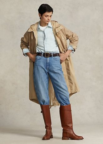 Sarı Kadın Ralph Lauren Kapşonlu Uzun Saha Ceketleri