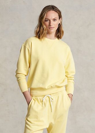 Sarı Kadın Ralph Lauren Organik Pamuklu Yuvarlak Yaka Sweatshirt