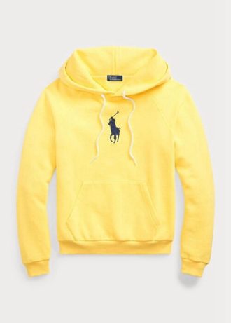 Sarı Kadın Ralph Lauren Shrunken Fit Big Pony Polar Kapüşonlu Üst