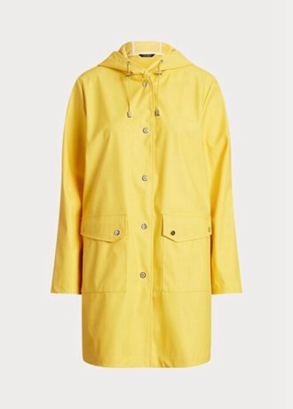 Sarı Kadın Ralph Lauren Su Geçirmez Kapüşonlu Yağmurluk Ceketleri