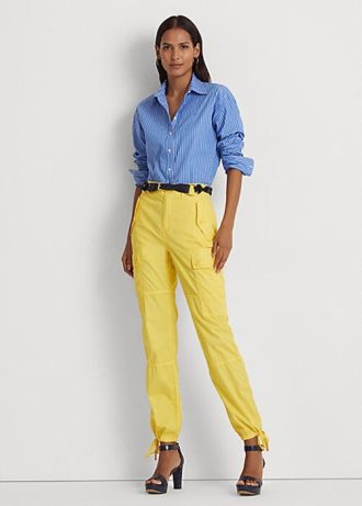 Sarı Kadın Ralph Lauren Tüy Sıklet Twill Kargo Bilek Pantolonu