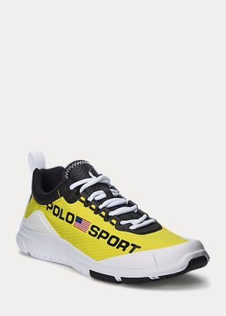 Sarı / Siyah Kadın Ralph Lauren Polo Sport Tech Racer Spor Ayakkabı