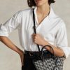 Siyah/Beyaz Balık Sırtı Desenli Kadın Ralph Lauren Balık Sırtı Desenli Mini Bellport Tote Çantalar Siyah/Beyaz Balık Sırtı Desenli Kadın Ralph Lauren Balık Sırtı Desenli Mini Bellport Tote Çantalar