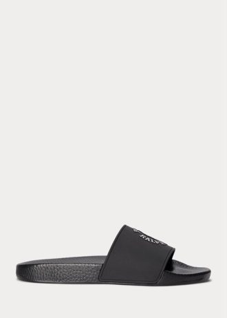 Siyah / Beyaz Erkek Ralph Lauren Logolu Terlik