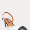 Siyah / Beyaz Kadın Ralph Lauren Garland Renk Bloklu Slingback Topuklu Ayakkabı Siyah / Beyaz Kadın Ralph Lauren Garland Renk Bloklu Slingback Topuklu Ayakkabı