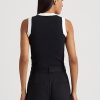 Siyah / Beyaz Kadın Ralph Lauren İki Tonlu Kolsuz Kazaklar Siyah / Beyaz Kadın Ralph Lauren İki Tonlu Kolsuz Kazaklar