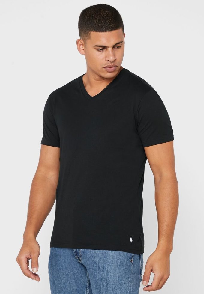 Siyah Erkek Ralph Lauren 2’li Temel V Yaka Tişörtler Siyah Erkek Ralph Lauren 2’li Temel V Yaka Tişörtler
