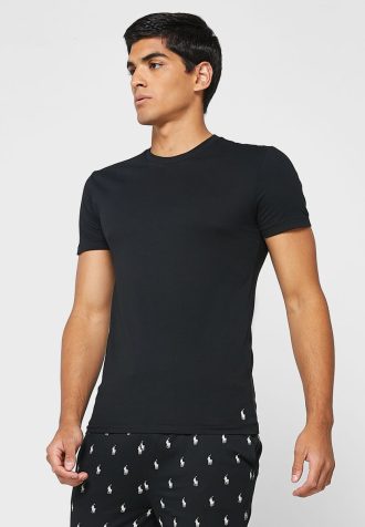Siyah Erkek Ralph Lauren 3’lü Paket Çeşitli Yuvarlak Yaka Tişörtler