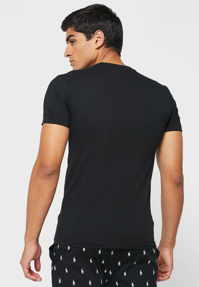 Siyah Erkek Ralph Lauren 3’lü Paket Çeşitli Yuvarlak Yaka Tişörtler