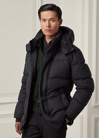 Siyah Erkek Ralph Lauren Cameron Yün Karışımlı Montlar