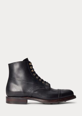 Siyah Erkek Ralph Lauren Deri Botlar
