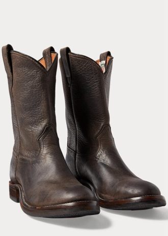 Siyah Erkek Ralph Lauren Deri Botlar