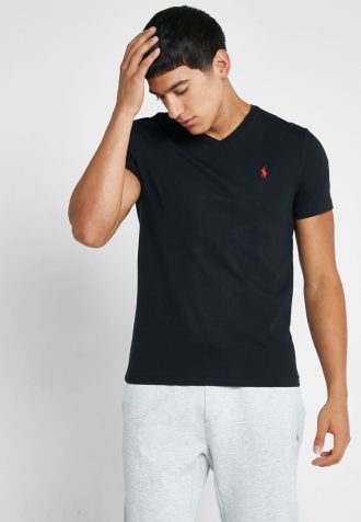 Siyah Erkek Ralph Lauren Essential V Yaka Tişörtleri