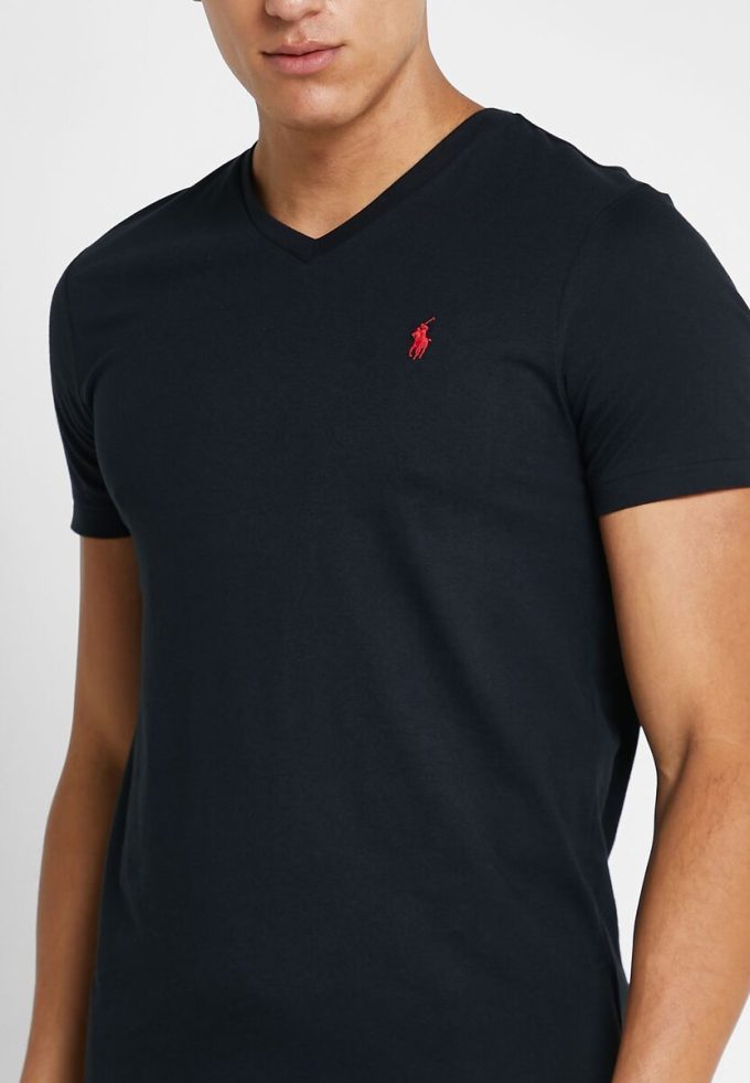 Siyah Erkek Ralph Lauren Essential V Yaka Tişörtleri