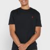 Siyah Erkek Ralph Lauren Essential Yuvarlak Yaka Tişörtler