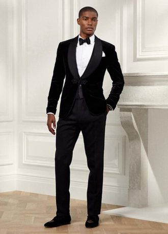 Siyah Erkek Ralph Lauren Gregory El Yapımı Barathea Smokin Pantolonu