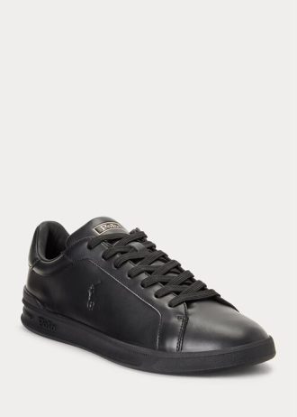 Siyah Erkek Ralph Lauren Heritage Court II Deri Spor Ayakkabı Siyah Erkek Ralph Lauren Heritage Court II Deri Spor Ayakkabı