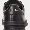 Siyah Erkek Ralph Lauren Heritage Court II Deri Spor Ayakkabı Siyah Erkek Ralph Lauren Heritage Court II Deri Spor Ayakkabı