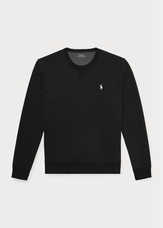 Siyah Erkek Ralph Lauren Çift Örgü Kazak Sweatshirt