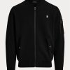 Siyah Erkek Ralph Lauren Çift Örgülü Bomber Ceketler Siyah Erkek Ralph Lauren Çift Örgülü Bomber Ceketler