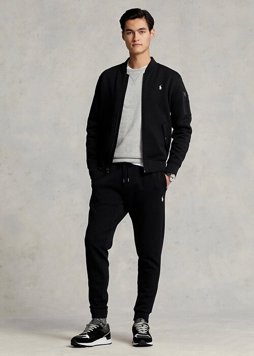 Siyah Erkek Ralph Lauren Çift Örgülü Bomber Ceketler Siyah Erkek Ralph Lauren Çift Örgülü Bomber Ceketler