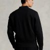 Siyah Erkek Ralph Lauren Çift Örgülü Bomber Ceketler Siyah Erkek Ralph Lauren Çift Örgülü Bomber Ceketler