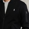 Siyah Erkek Ralph Lauren Çift Örgülü Bomber Ceketler Siyah Erkek Ralph Lauren Çift Örgülü Bomber Ceketler