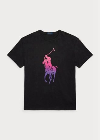 Siyah Erkek Ralph Lauren Klasik Kesim Büyük Pony Jersey Tişörtleri