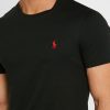 Siyah Erkek Ralph Lauren İşlemeli Logolu Yuvarlak Yaka Tişörtler
