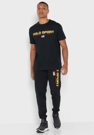 Siyah Erkek Ralph Lauren Logolu Eşofman Altı