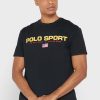 Siyah Erkek Ralph Lauren Logolu Yuvarlak Yaka Tişörtler
