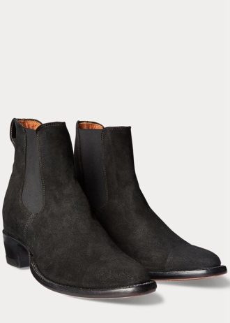 Siyah Erkek Ralph Lauren Plainview Süet Chelsea Botları