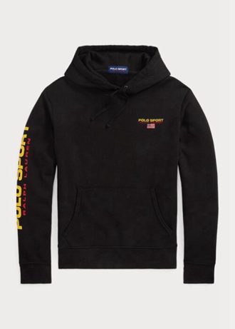 Siyah Erkek Ralph Lauren Polo Spor Polar Kapüşonlu Üst