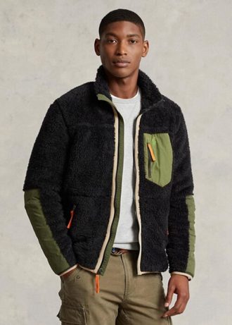 Siyah Erkek Ralph Lauren Rüzgar Engelleyici Hibrit Ceketler